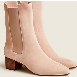 J.Crew Suede High-shaft Stacked Heel Boots